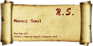 Mencz Saul névjegykártya